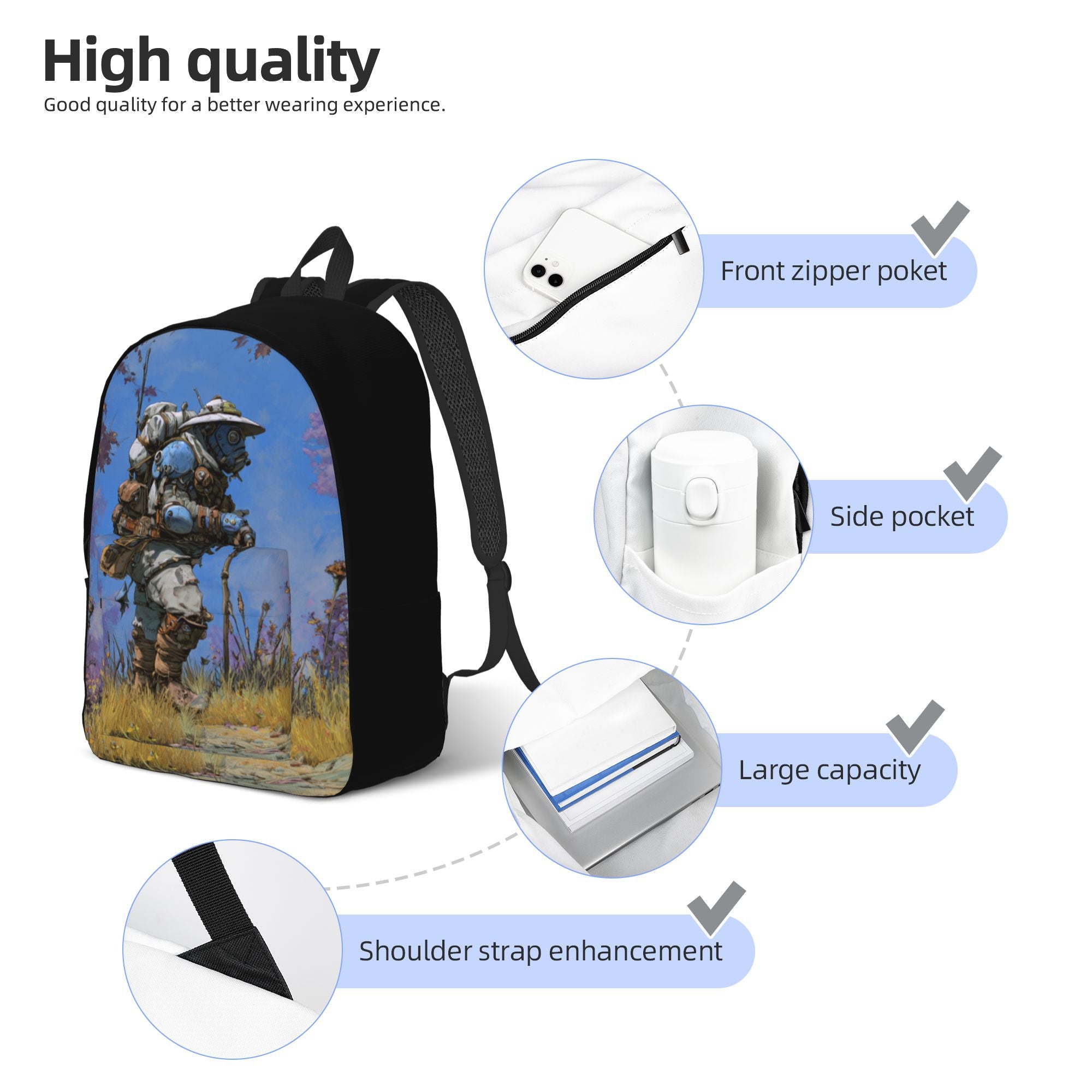 Simple casual canvas backpack (no lining, no compartments)